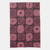 Mod Art Soft Cubes Burgundy aus den 50er Jahren Geschirrtuch (Vertikal)
