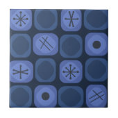 Mod Art Soft Cubes Navy Blue aus den 50er Jahren Fliese (Vorderseite)