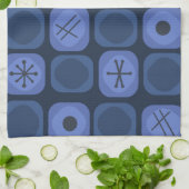 Mod Art Soft Cubes Navy Blue aus den 50er Jahren Geschirrtuch (Gefaltet)