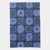 Mod Art Soft Cubes Navy Blue aus den 50er Jahren Geschirrtuch (Vertikal)