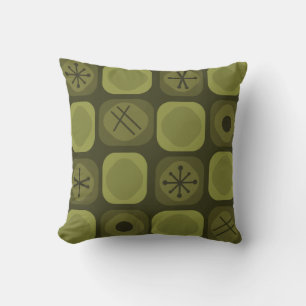 Mod Art Soft Cubes Olive Green aus den 50er Jahren Kissen