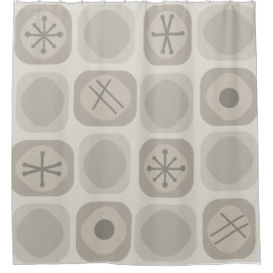 Mod Art Soft Cubes Taupe aus den 50er Jahren Duschvorhang