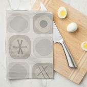 Mod Art Soft Cubes Taupe aus den 50er Jahren Geschirrtuch (Viertel Falte)