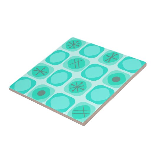 Mod Art Soft Cubes Turquoise der 50er Jahre Fliese (Seite)