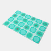 Mod Art Soft Cubes Turquoise der 50er Jahre Fußmatte (Schrägansicht)