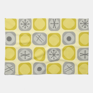 Mod Art Soft Cubes Yellow Grey aus den 50er Jahren Geschirrtuch