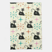 Mod Atome Katzen aus der Mitte des Jahrhunderts mi Geschirrtuch (Vertikal)