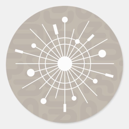 Mod Atomsputnik-Weihnachtsschneeflocke im Mittelal Runder Aufkleber (Vorderseite)