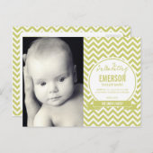 Mod Baby Birth Announcement - Sage Ankündigungspostkarte (Vorne/Hinten)