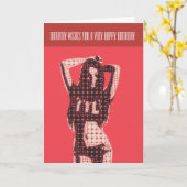 Mod Bikini Chick Birthday Card Karte (Gelbe Blume)