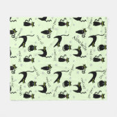 Mod Black Cats Fleecedecke (Vorderseite (Horizontal))