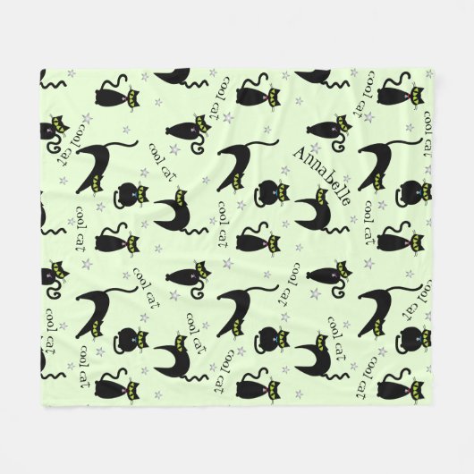 Mod Black Cats Fleecedecke (Vorderseite (Horizontal))