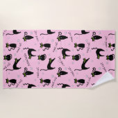 Mod Black Cats Individuelle Name und Phrase Strandtuch (Vorderseite)