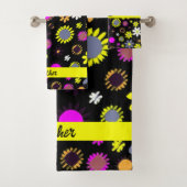 Mod Black Floral Badhandtuch Set (Insitu)