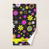 Mod Black Floral Badhandtuch Set (Handtuch)