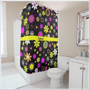 Mod Black Floral Duschvorhang