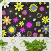 Mod Black Floral Geschirrtuch (Gefaltet)