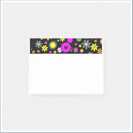 Mod Black Floral Post-it Klebezettel