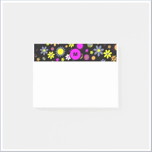 Mod Black Floral Post-it Klebezettel