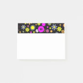 Mod Black Floral Post-it Klebezettel (Vorderseite)