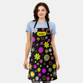 Mod Black Floral Schürze (Getragen)