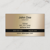 Mod Black Gold Classy Real Anwesen Geschäftskarten Visitenkarte (Rückseite)