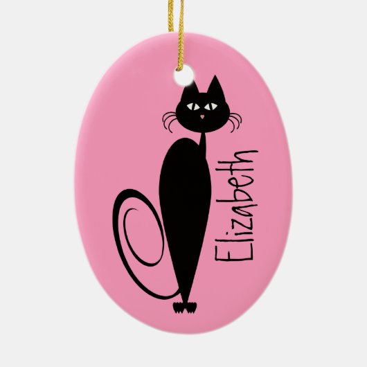 Mod Black Kitty Ornament (Hinten)