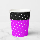 Mod Black Tropical Pink Polka Dotter Farbblock Pappbecher (Links)