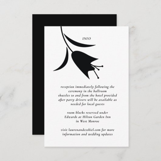 MOD BLACK TULIP WEDD BEGLEITKARTE (Vorne/Hinten)