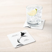 MOD BLACK TULIP WEDD RECHTECKIGER PAPPUNTERSETZER (Vor Ort)