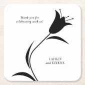 MOD BLACK TULIP WEDD RECHTECKIGER PAPPUNTERSETZER (Vorderseite)