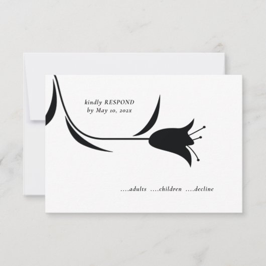 MOD BLACK TULIP WEDD RSVP KARTE (Vorderseite)