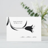 MOD BLACK TULIP WEDD RSVP KARTE (Stehend Vorderseite)