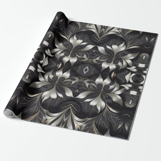 Mod Black Wrapping Paper Roll Geschenkpapier (Ungerollt)