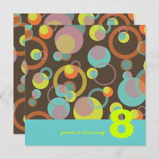 Mod Blasen-Party Einladungen (Vorne/Hinten)