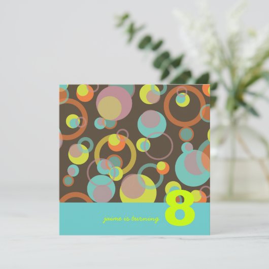 Mod Blasen-Party Einladungen (Stehend Vorderseite)