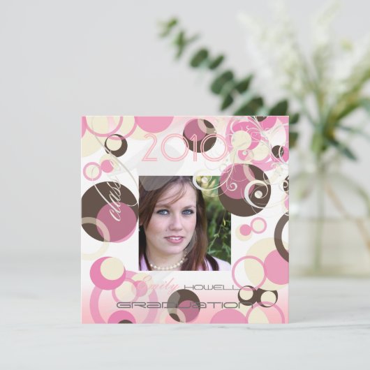 Mod-Blasen/Wirbel/Damast/Abschlüsse Einladung (Stehend Vorderseite)