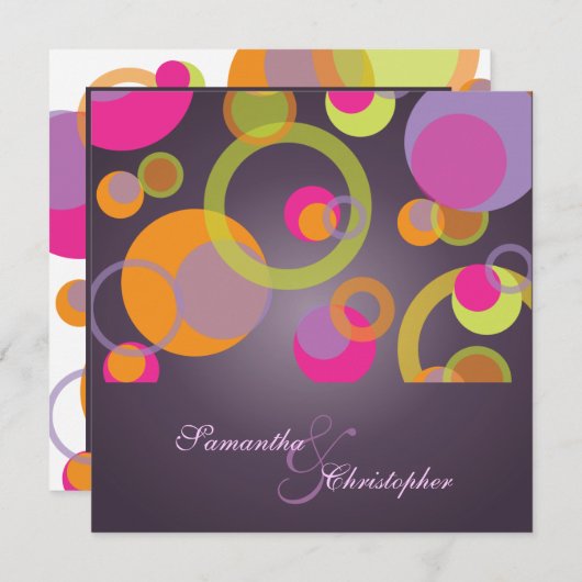 Mod-Blasen/zeitgenössische Einladungen (Vorne/Hinten)