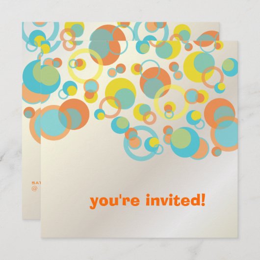 Mod-Blasen/zeitgenössische Einladungen (Vorne/Hinten)