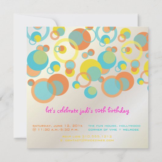 Mod-Blasen/zeitgenössische Einladungen (Rückseite)