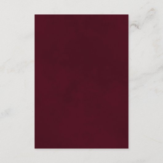 Mod Blätter Burgund Gray Wedding Details QR Code Begleitkarte (Rückseite)