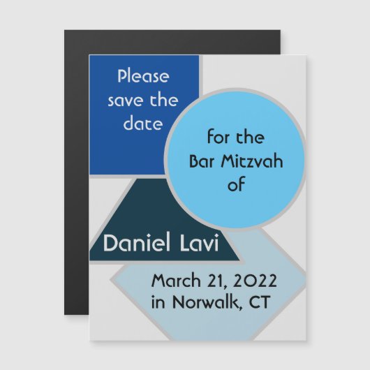 Mod Blau-Formen speichern das Datumsfenster Magnetkarte (Vorne/Hinten)