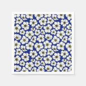 Mod Blau-Weißer Blumenprint Serviette (Vorderseite)