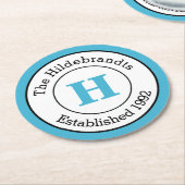 Mod-blaue kundenspezifische runder pappuntersetzer (Angewinkelt)