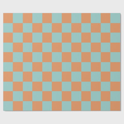 mod blaue und orange Quadrate. Geschenkpapier (Flach)