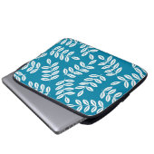 Mod-blaues Blatt-Blumenlaptop-Hülse Laptopschutzhülle (Vorne Knopf)