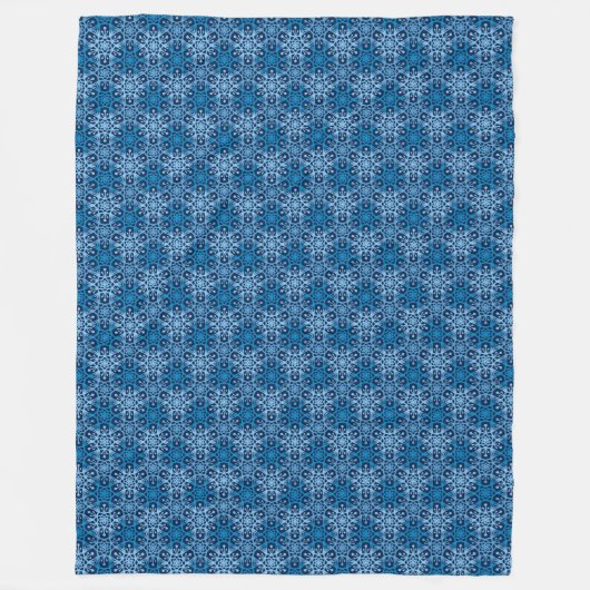 Mod Blizzard Blue Snowflake Fleece Blanket (Vorderseite)