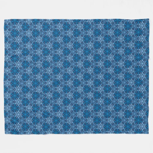 Mod Blizzard Blue Snowflake Fleece Blanket (Vorderseite (Horizontal))