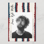 Mod Blue Deep Red Photo Class of 2026 Graduation Ankündigung (Vorderseite)