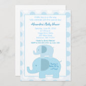 Mod Blue Elephants 12x18 Baby Dusche Einladung (Vorne/Hinten)